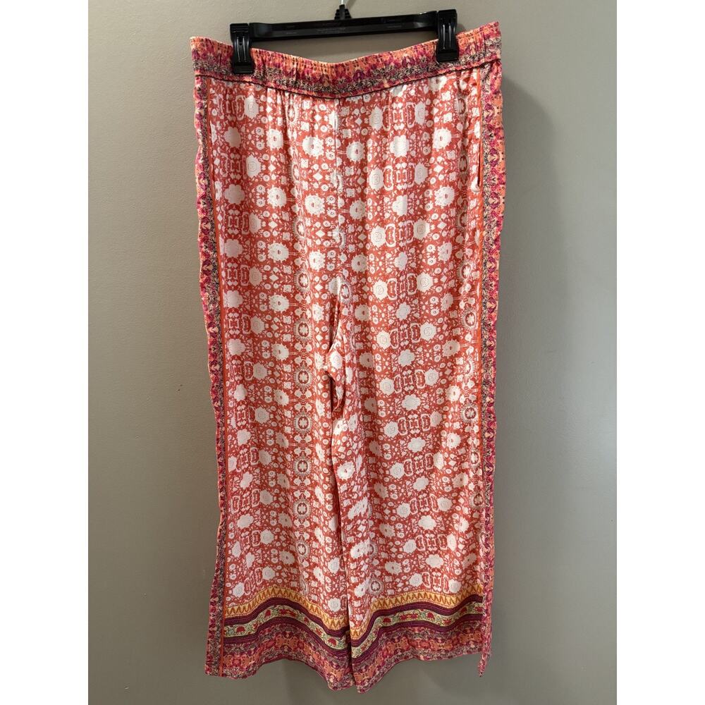 Philosophy Republic Cottagecore Boho Orange Pink Medallion Wide Leg Pants XL